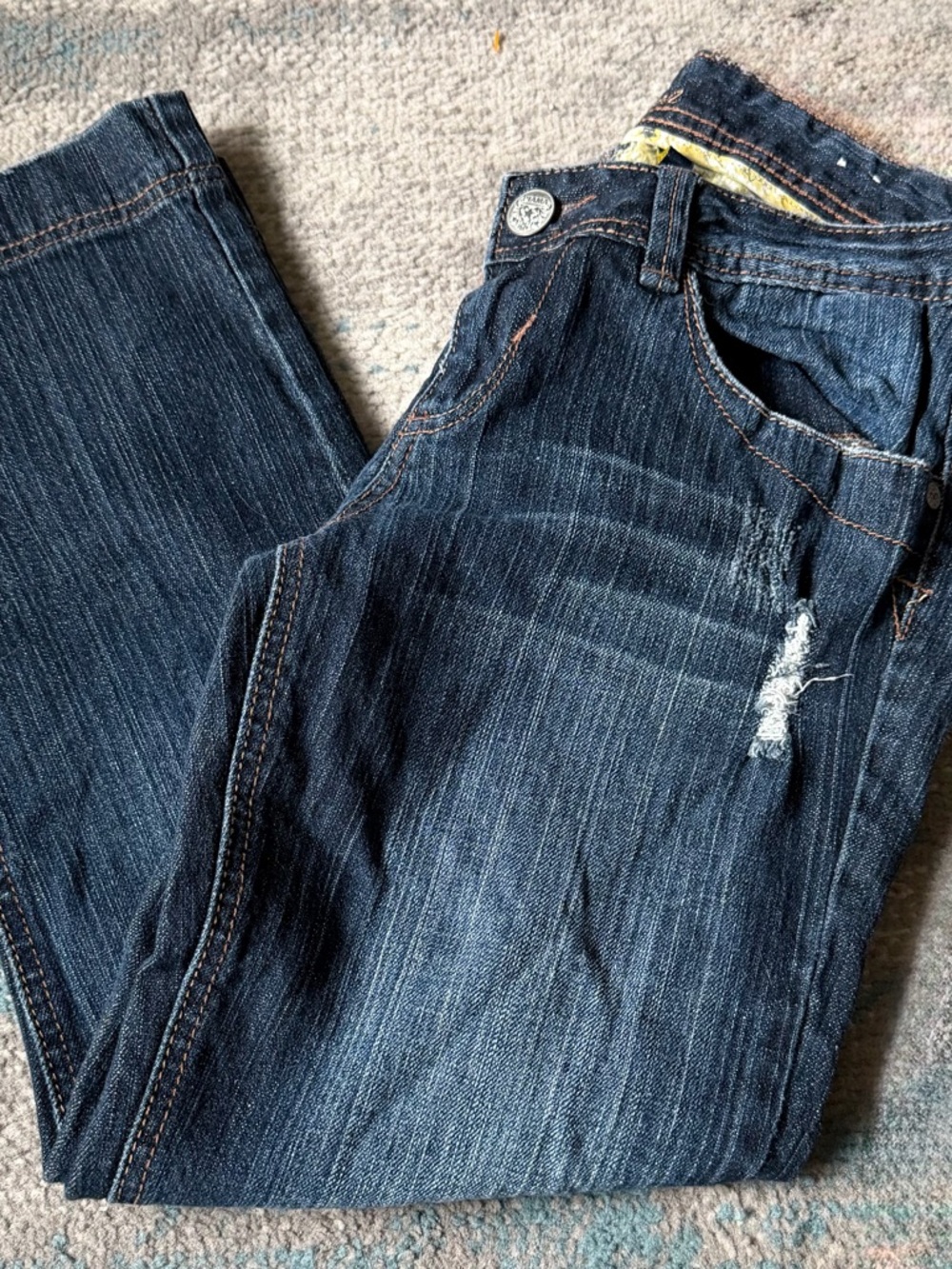 Women's Piama Size 7 Blue Distressed Jeans Capris